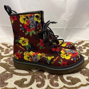 Dr. Martens Women's Castel Hawaiian Punk Canvas Floral Boots